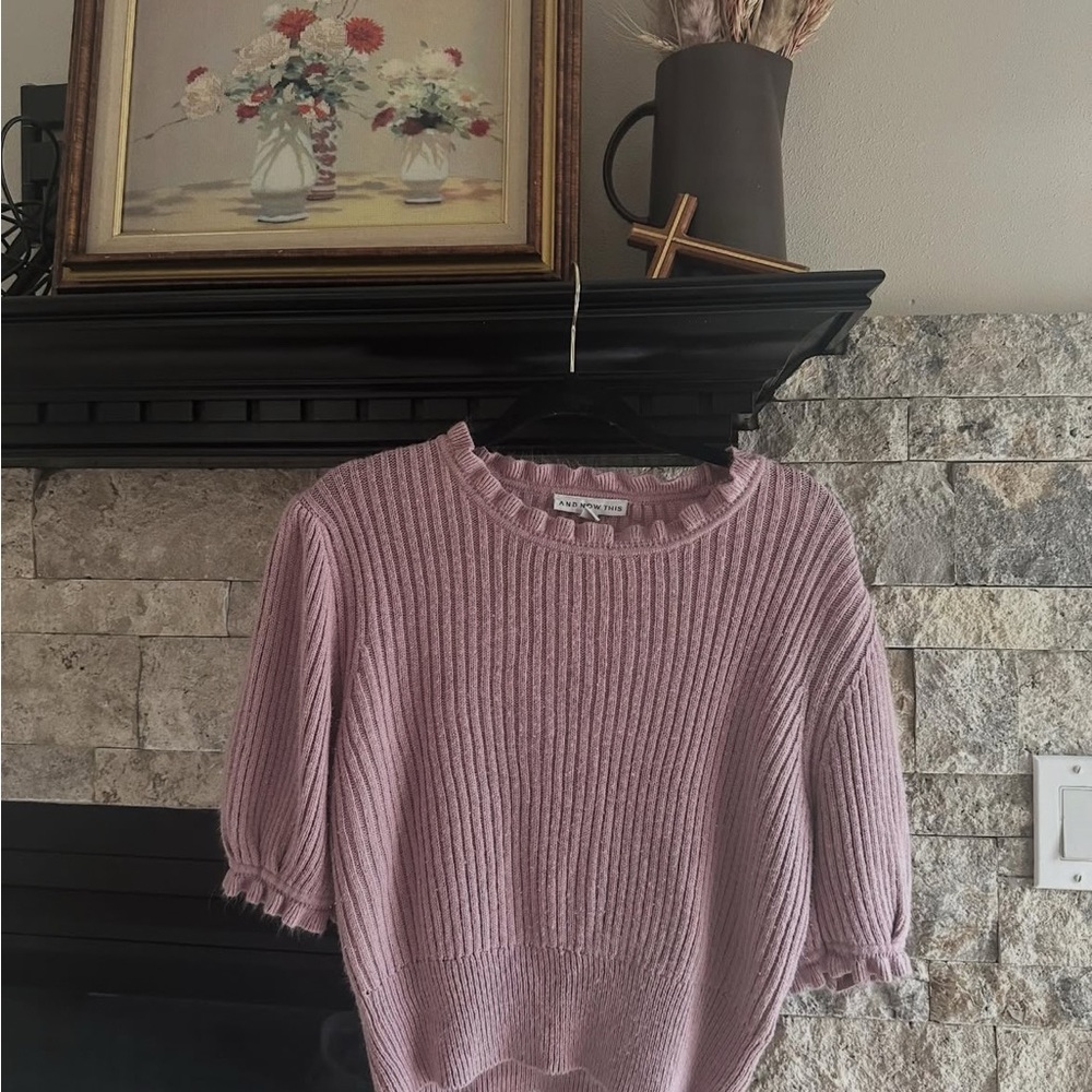 And Now This Lavender Ribbed Sweater
